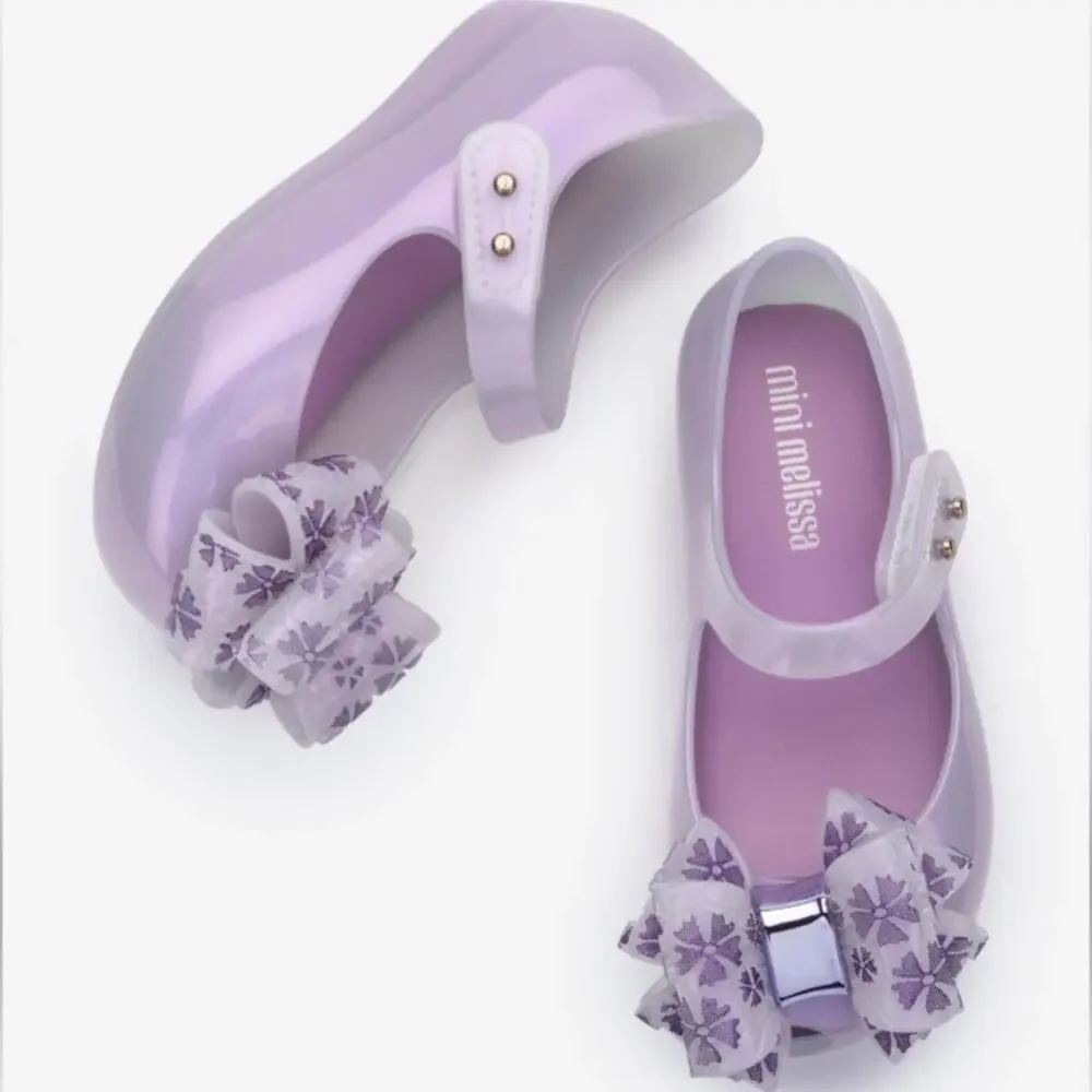 Mini Melissa $69 Glitter Lavender Ultragirl w Bow US 10 EU 27 EUC
